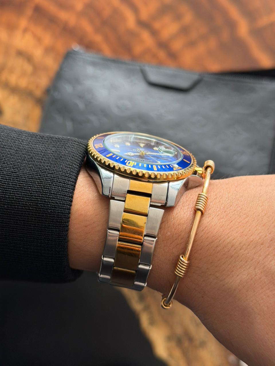Rlx 2026 Submariner Bicolor Dorado Tablero Azul