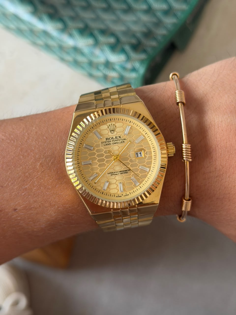 Rlx Oyster Luxe Dorado Tablero Dorado