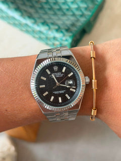 Rlx Oyster Luxe Plateado Tablero Negro
