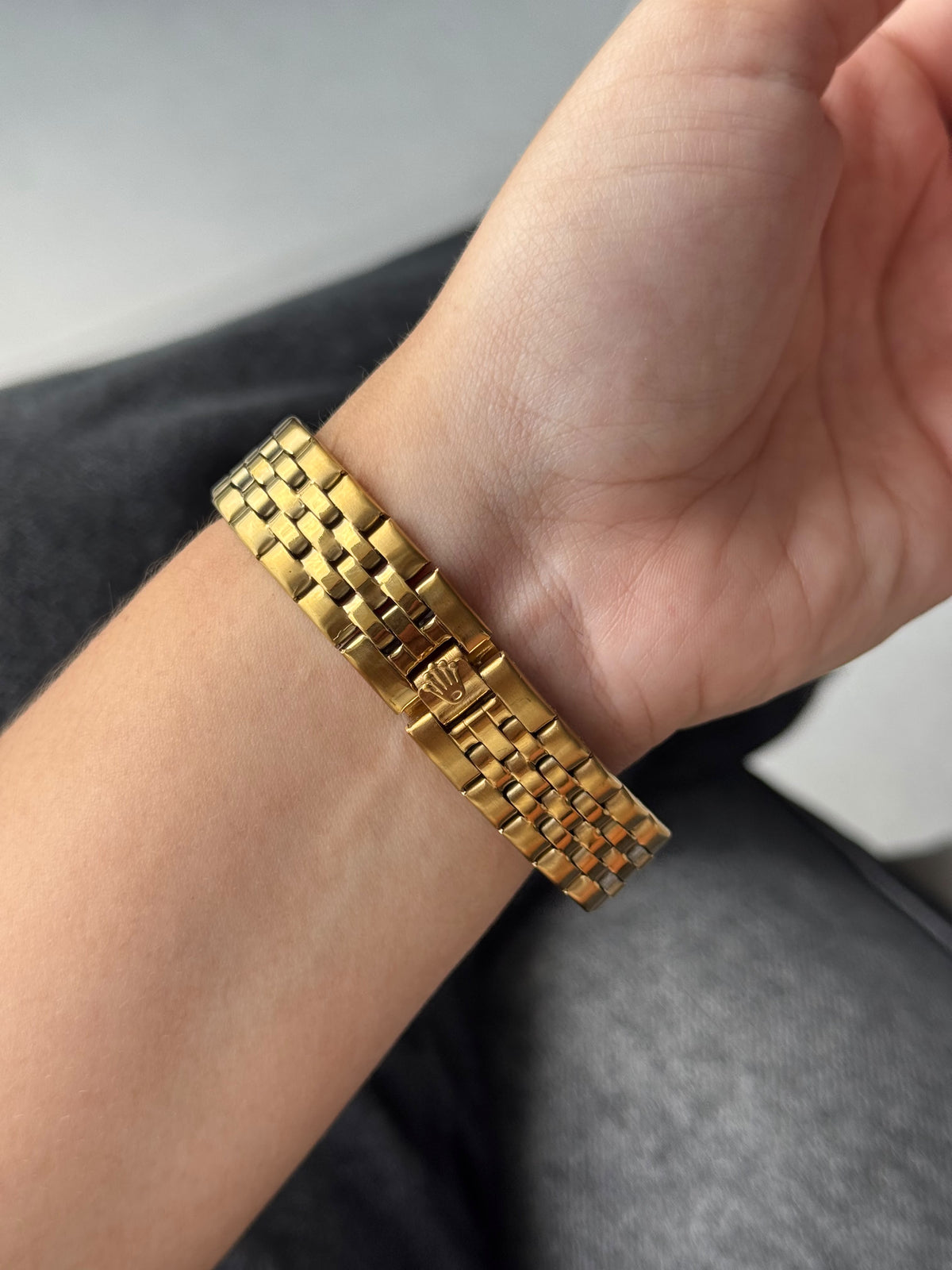 Rlx Mujer Dayjust Diamond Dorado Tablero Azul
