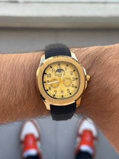 Ptk Goma Crono Negra Tablero Dorado