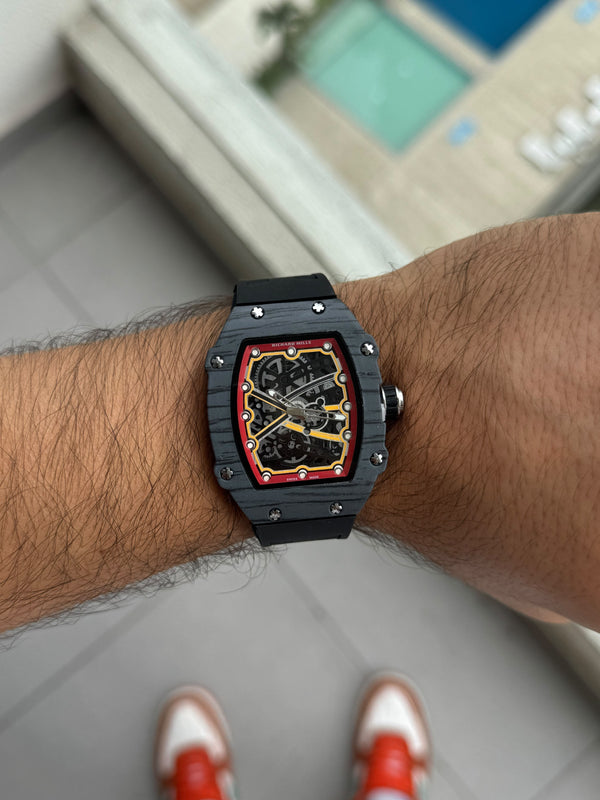 Rchrd Mll 2027 Ed Carbón Goma Negra Tablero Negro rojo amarillo