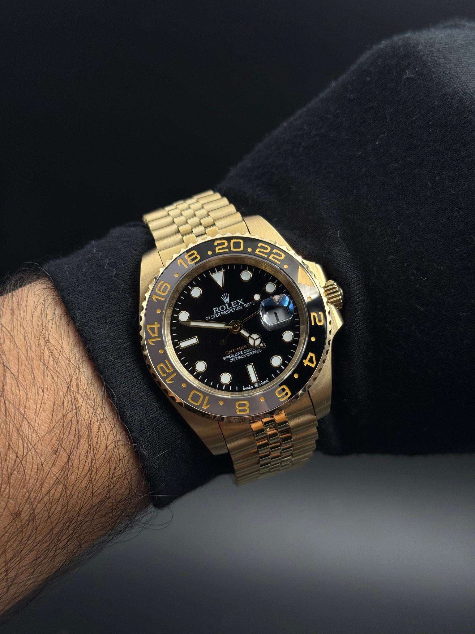 Rlx GMT-MASTER 2 Exclusive Dorado Tablero Negro