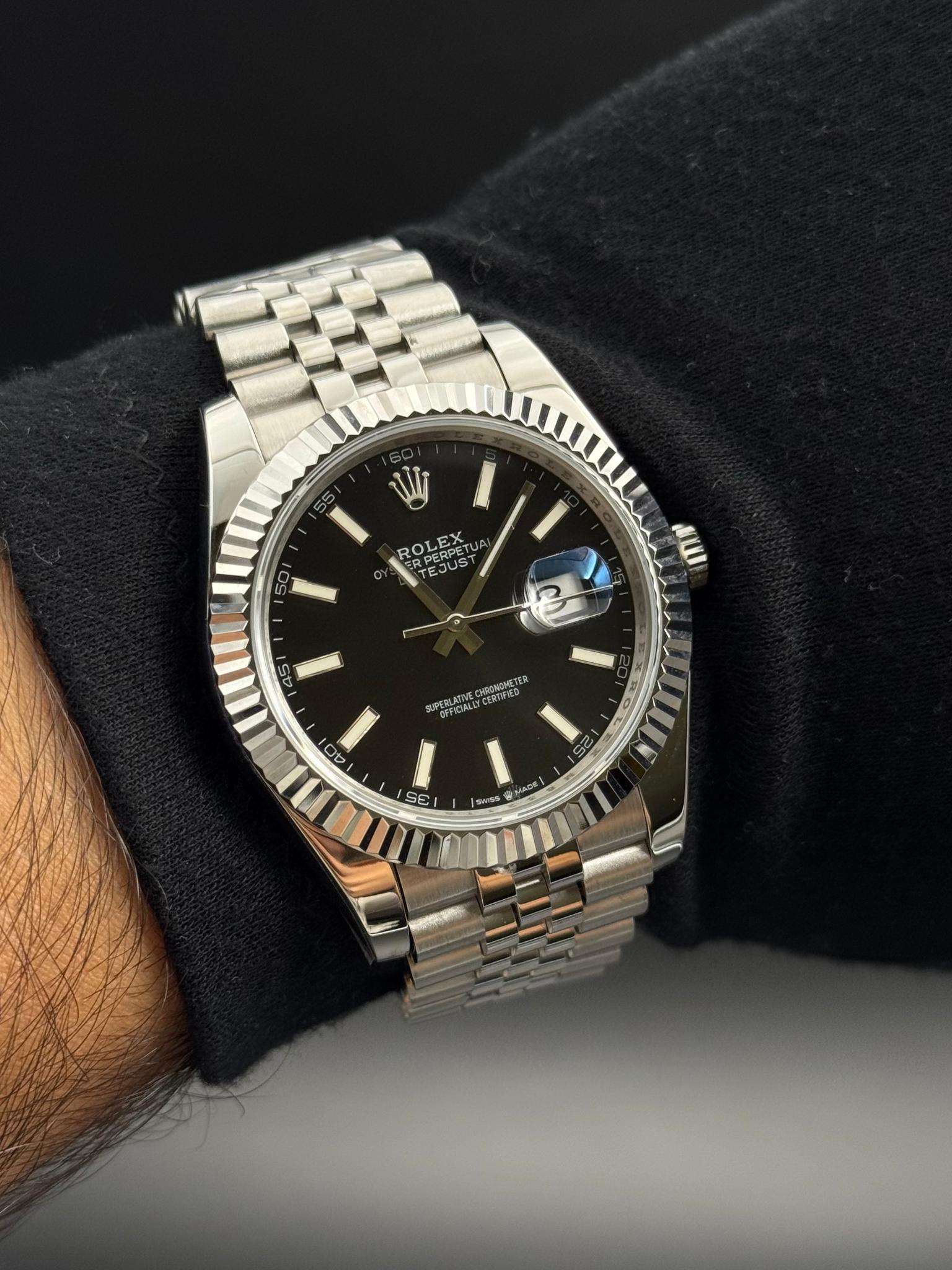 Rlx DateJust Exclusive Plateado Tablero Negro