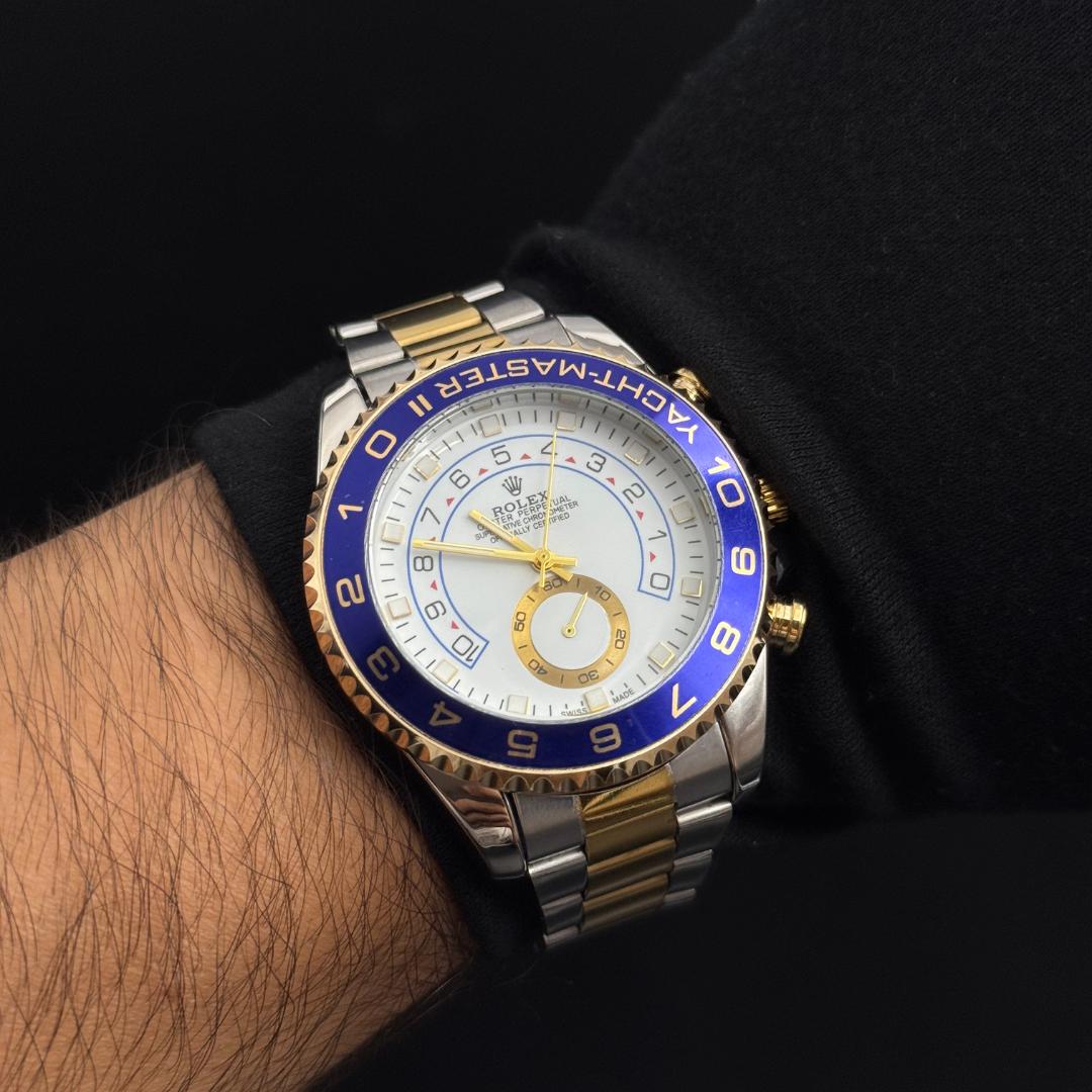 Rlx Perpetual Bicolor Dorado Tablero Blanco-Azul