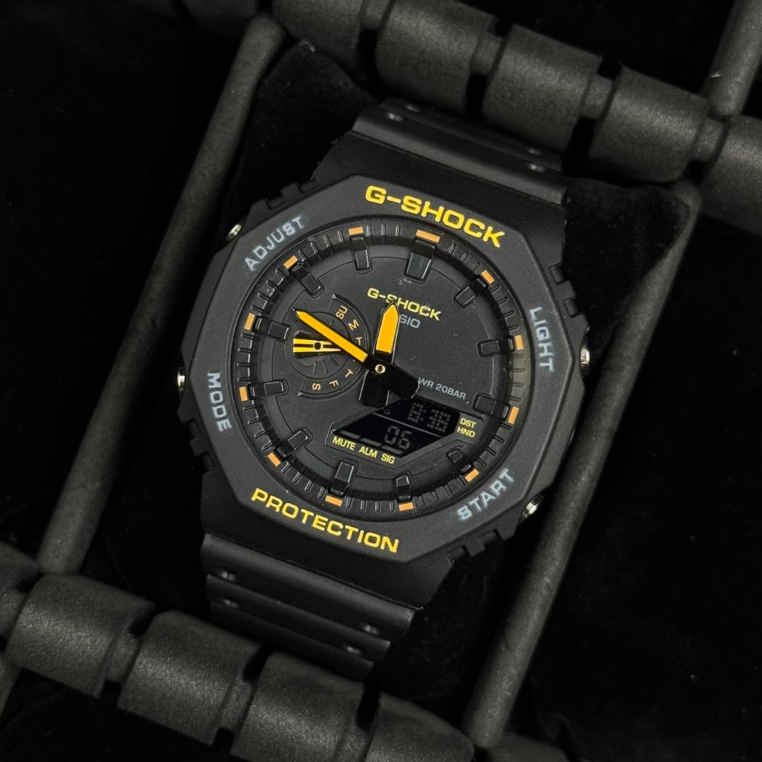 G-Shck Manga Negro Tablero Negro-Amarillo