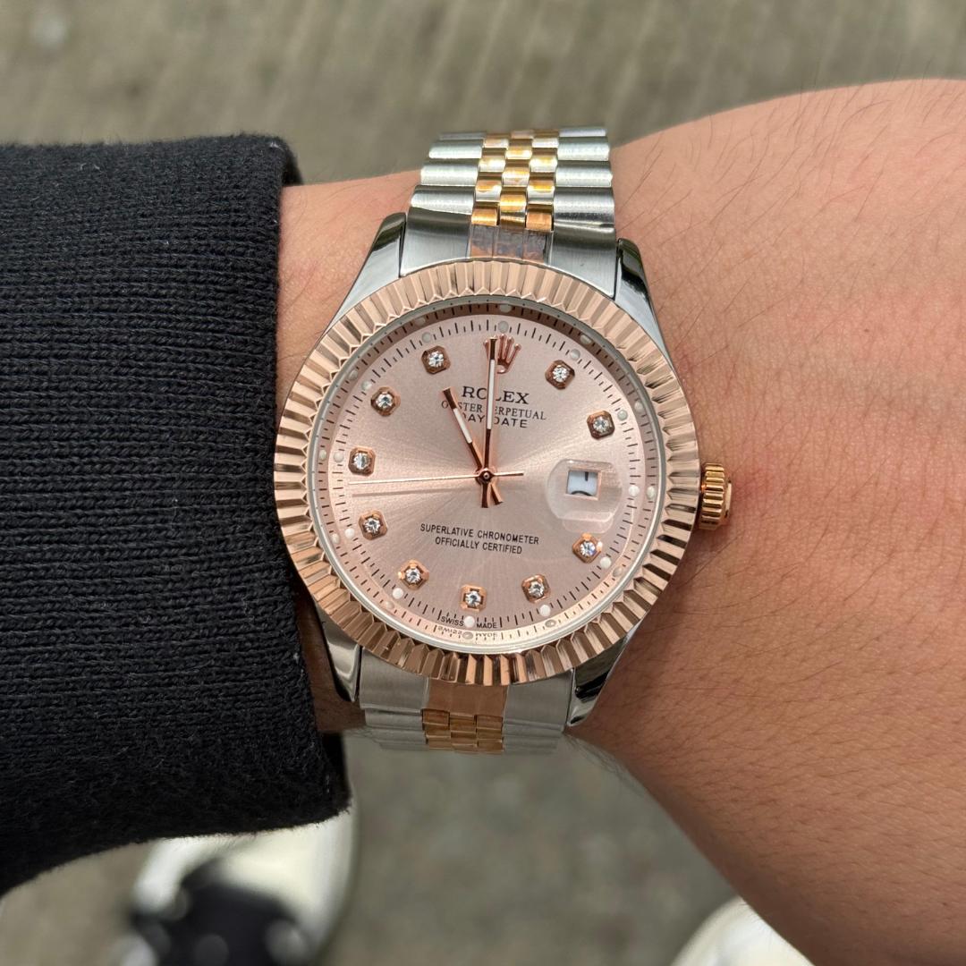 Rlx Datejust diamonds premium bicolor tablero oro rosa