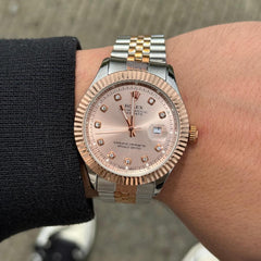 Rlx Datejust diamonds premium bicolor tablero oro rosa