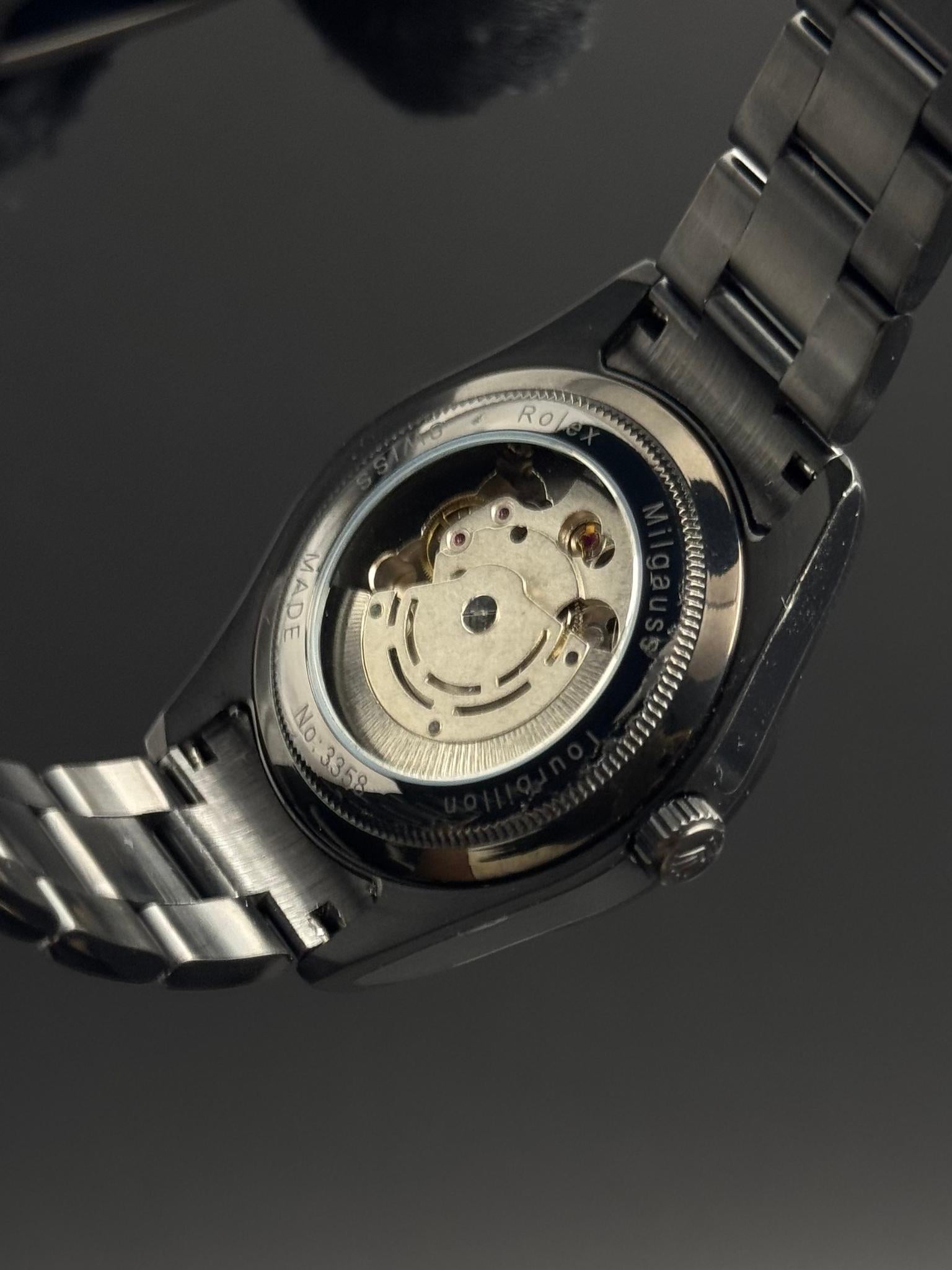 Rlx OYSTER PERPETUAL LABELNOIR Exclusive Negro Tablero Gris