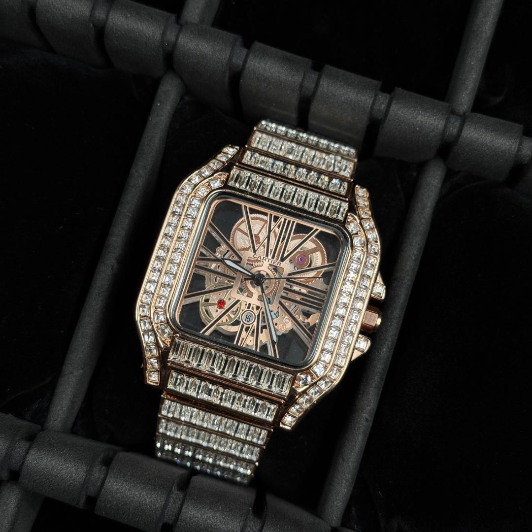 Crtr Santos Skeleton Metal Circones Oro Rosa Tablero Oro Rosa - Negro