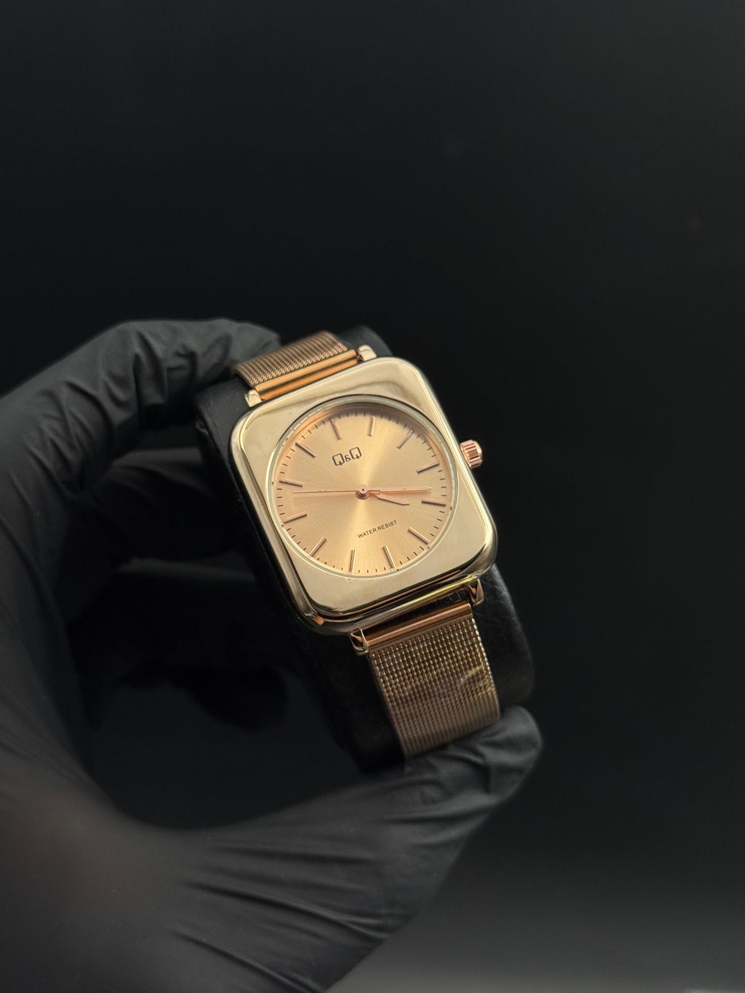 QYQ Mujer Cuadrado Malla  Oro Rosa Tablero Oro Rosa