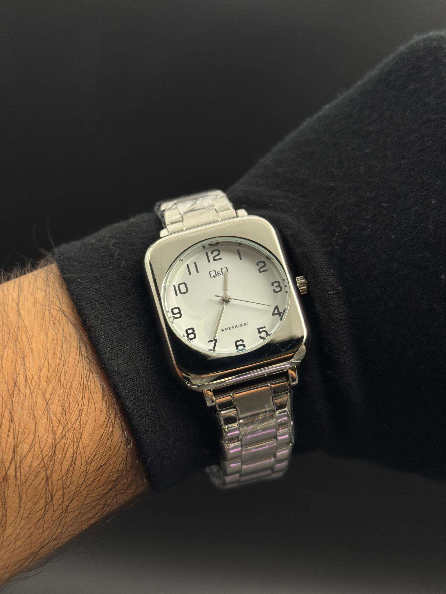 QYQ Mujer Cuadrado Nm Plateado Tablero Blanco