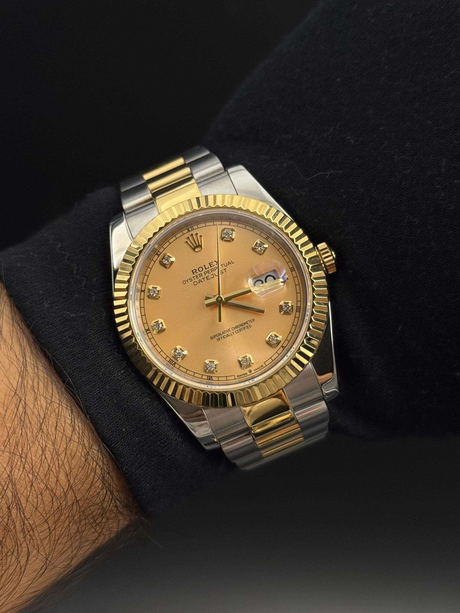 Rlx DateJust Exclusive Bicolor Tablero Dorado