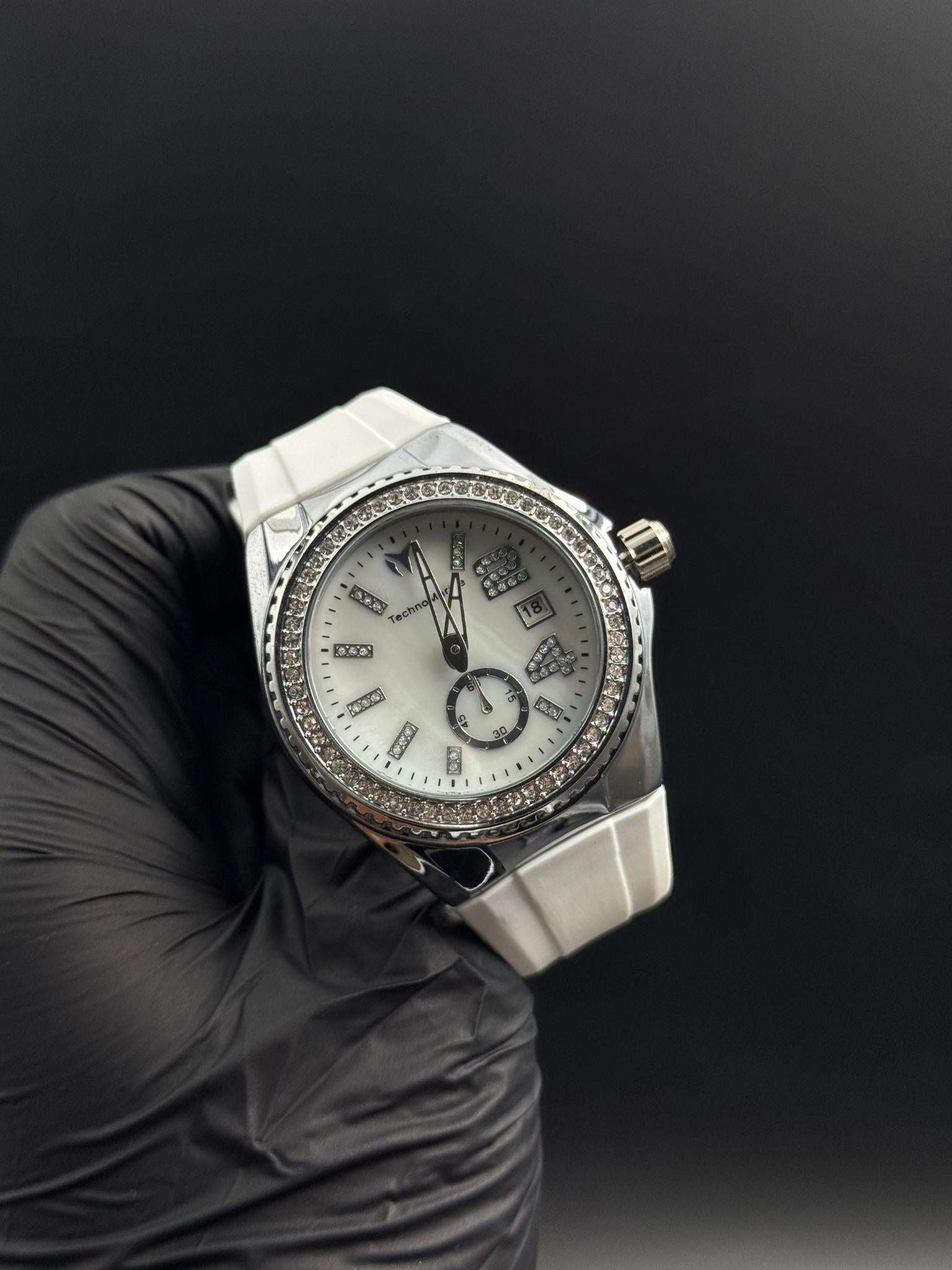 Tchmrnr Monogram 24 Mujer Blanco Tablero Plateado Plateado