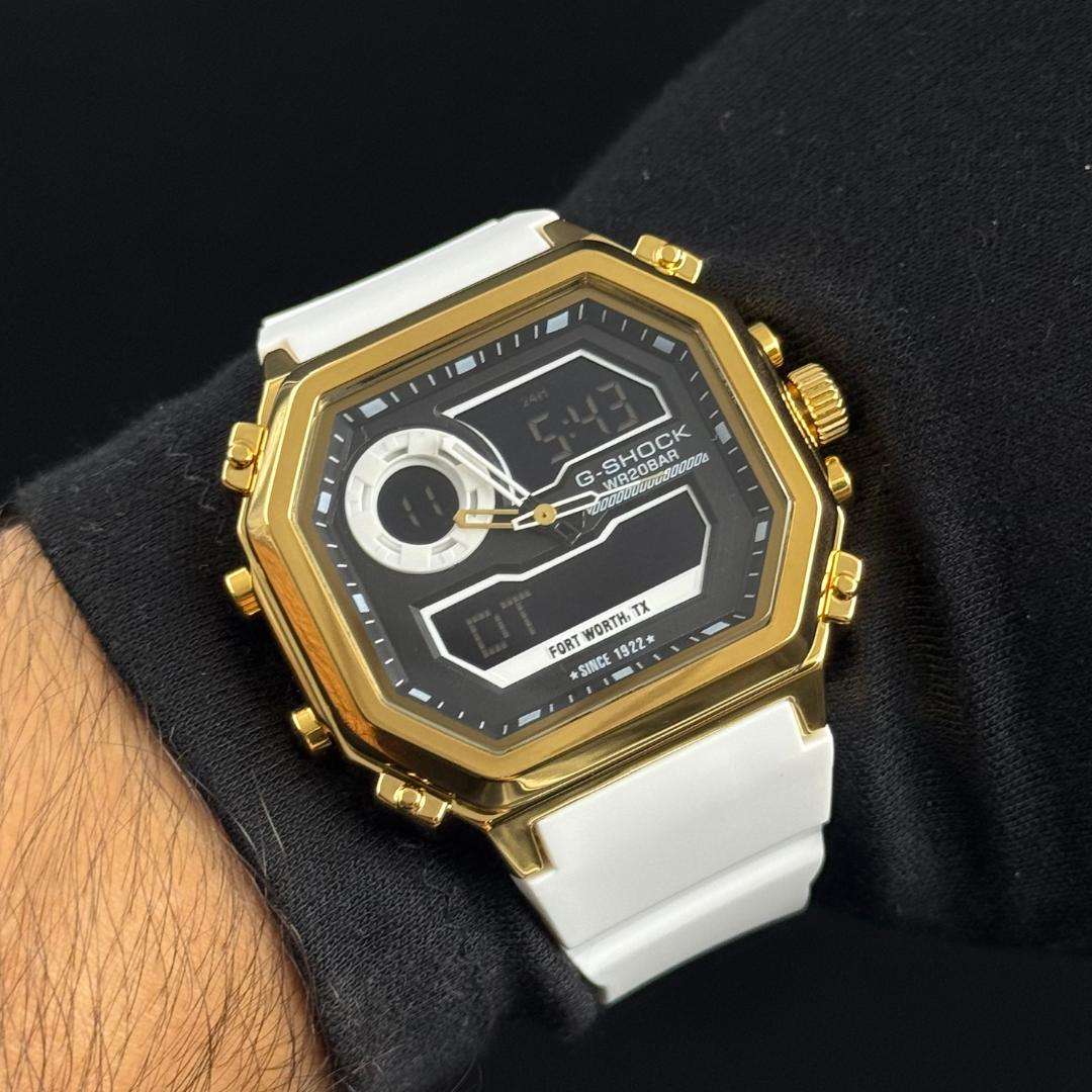 G-Shck Royale Blanco Tablero Negro-Dorado