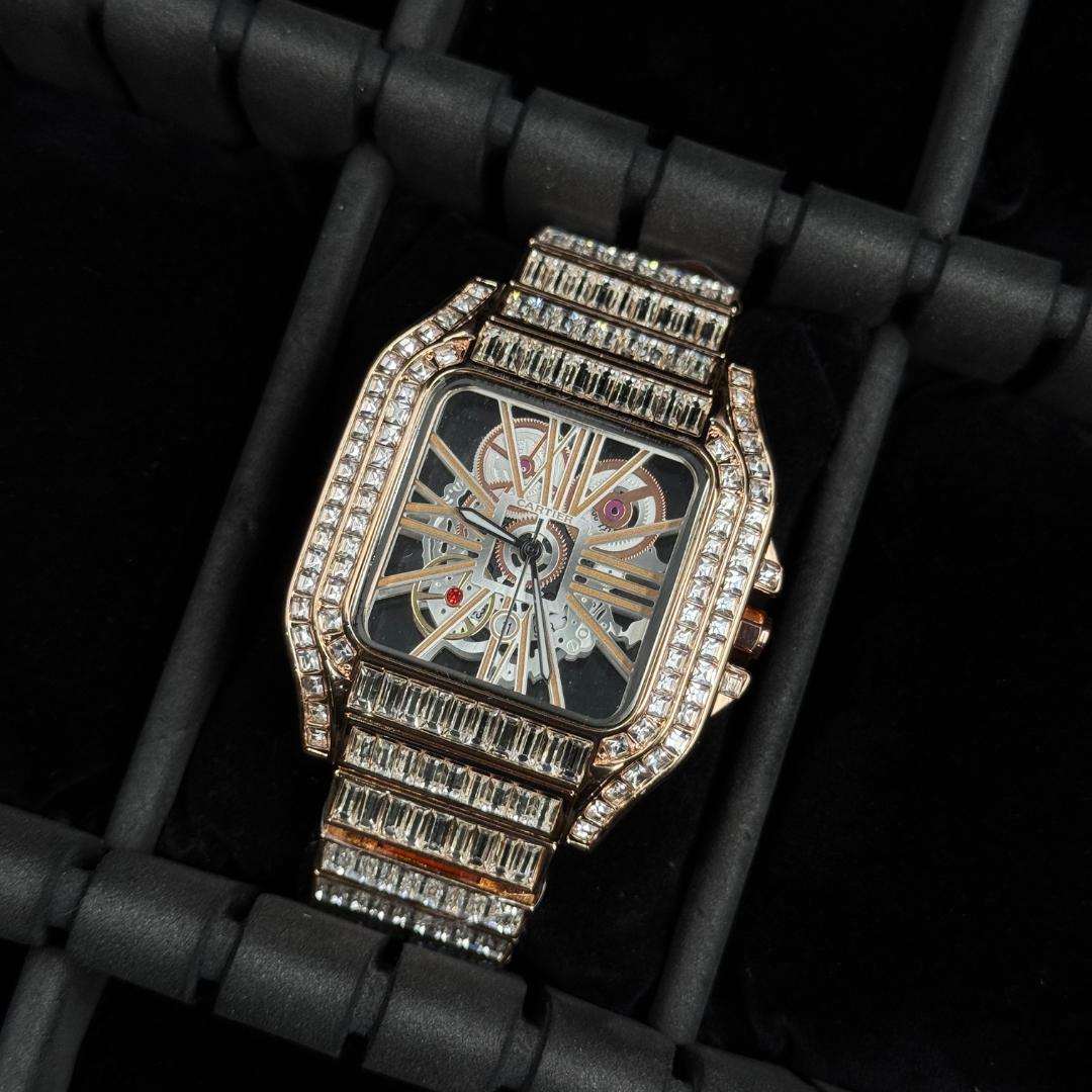 Crtr Santos Skeleton Metal Circones Oro Rosa Tablero Plateado Oro Rosa