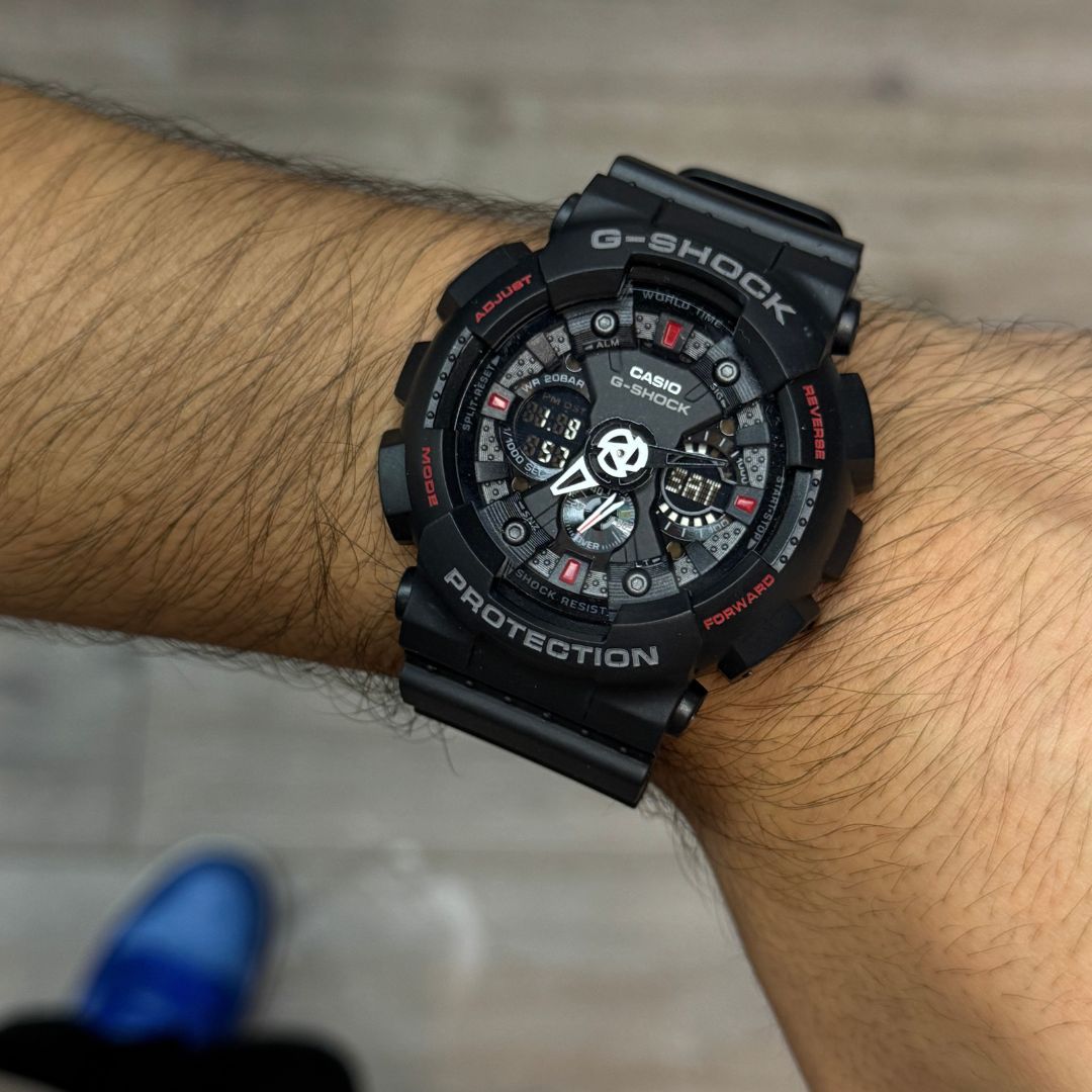 G-Shck Negro Tablero Negro - Rojo