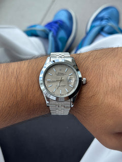 Rlx Oyster Perpetual metal plateado - tablero Gris