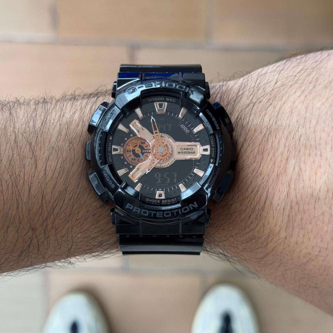 G-Shck GA-110 Negro Tablero Oro Rosa