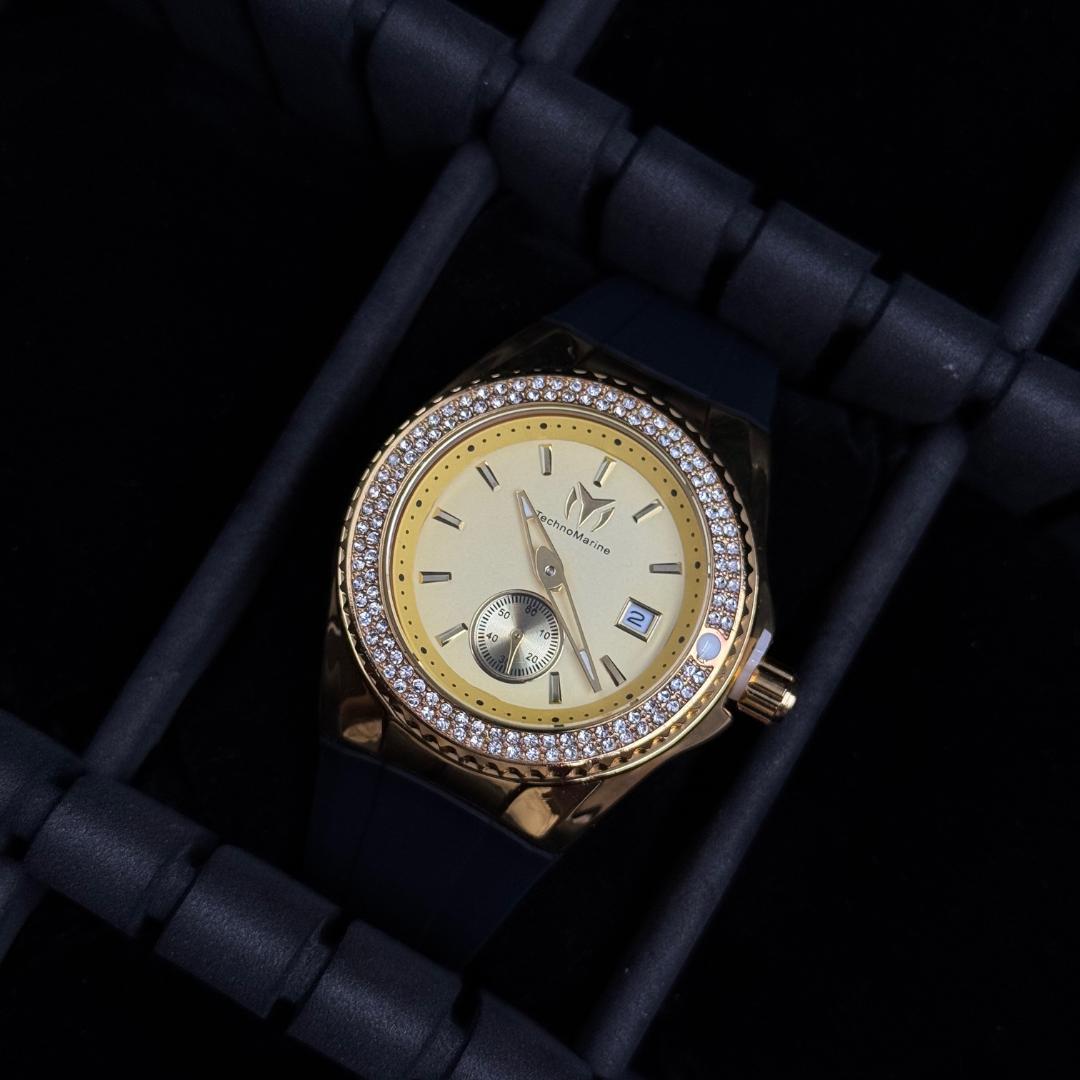 Tchmrn Monogram Mujer Negro Circones Tablero Dorado
