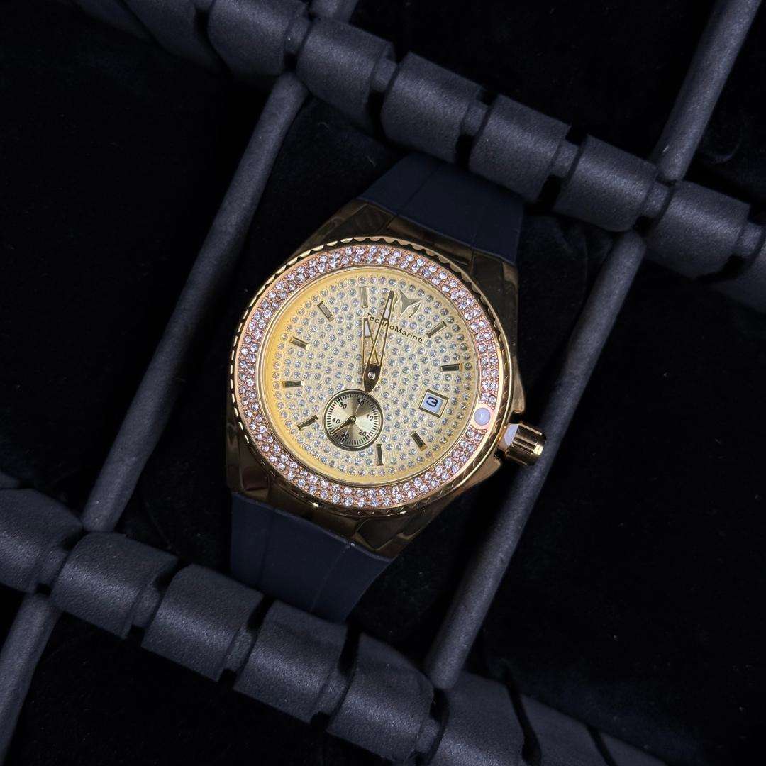 Tchmrn Monogram Mujer Negro Circones Tablero Dorado