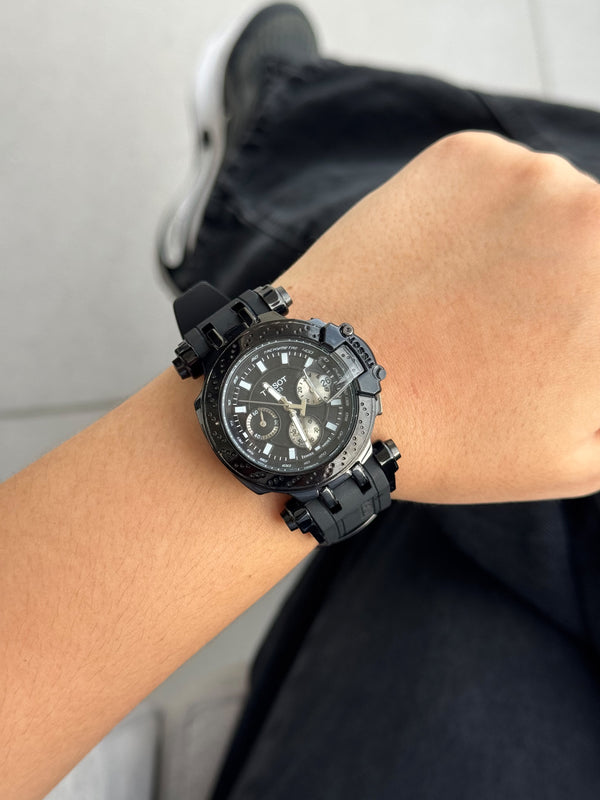 Tsst New Mujer Goma Negra Tablero Negro Plateado