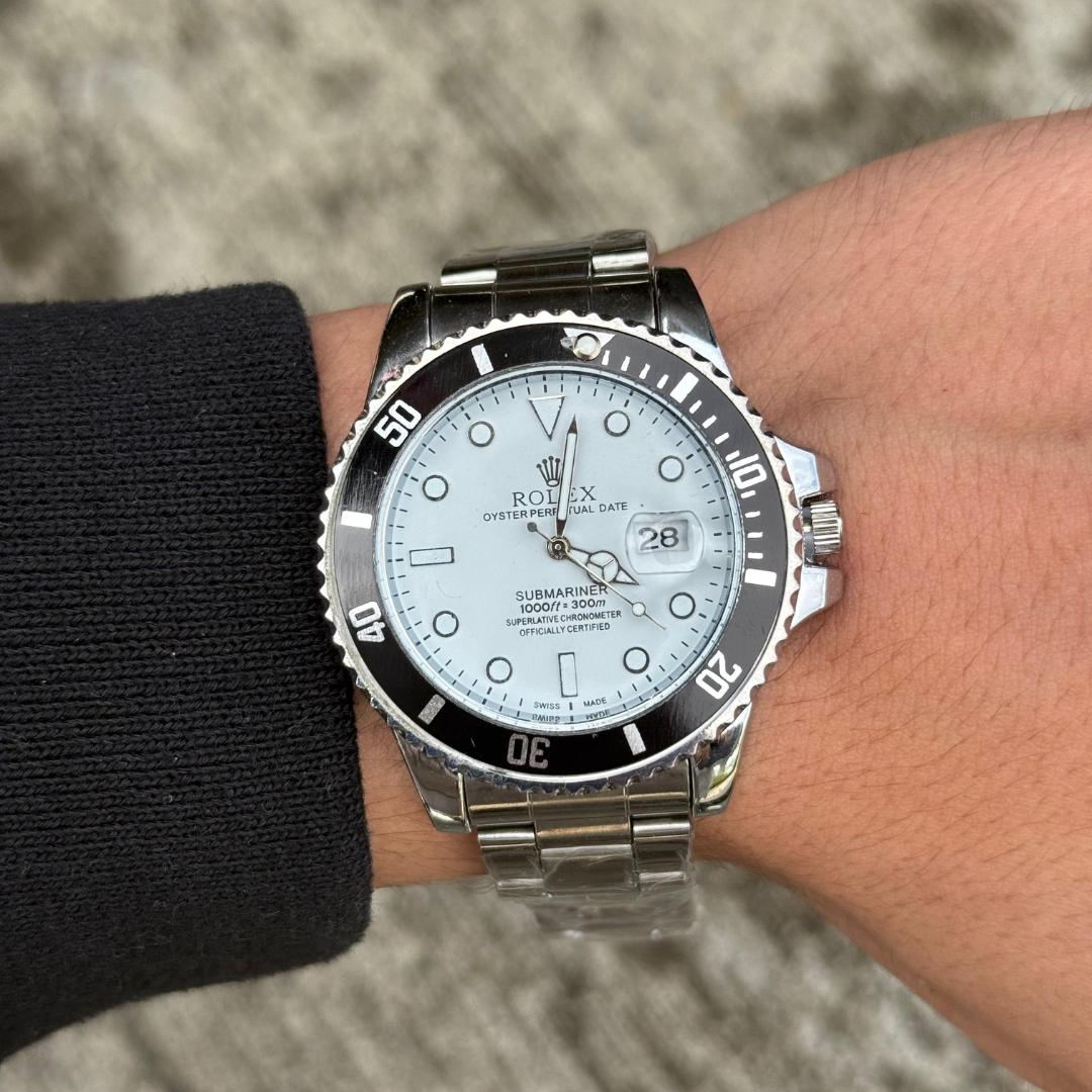 Rlx Submariner New Plateado Tablero Blanco