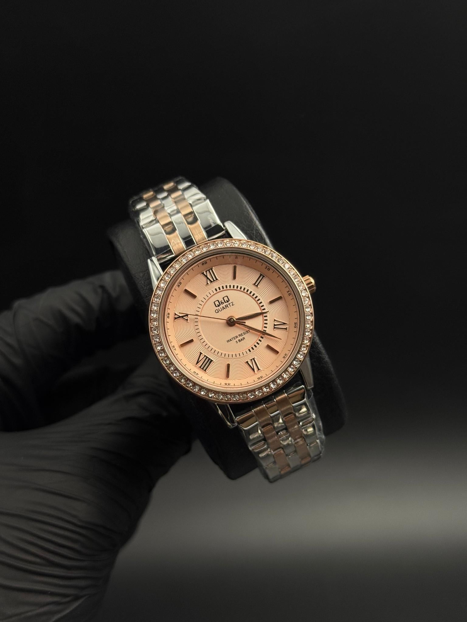 QYQ Mujer Roman Bicolor Oro Rosa Tablero Oro Rosa