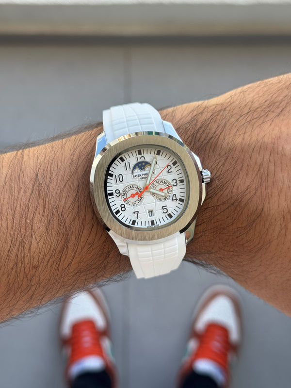 Ptk Goma  Crono Blanco Tablero Blanco Plateado