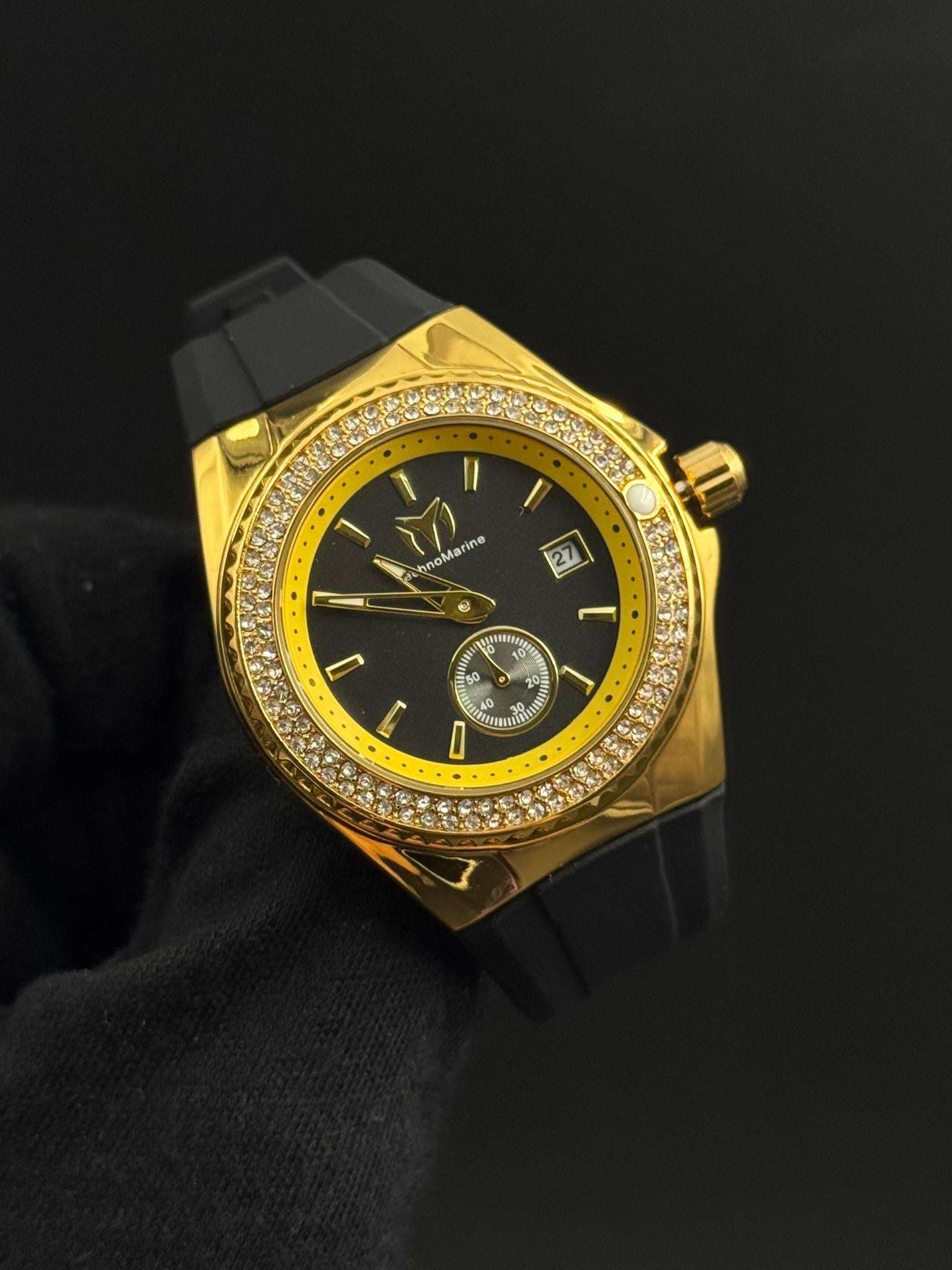 Tchmrn Monogram Mujer Negro Circones Tablero Negro Dorado