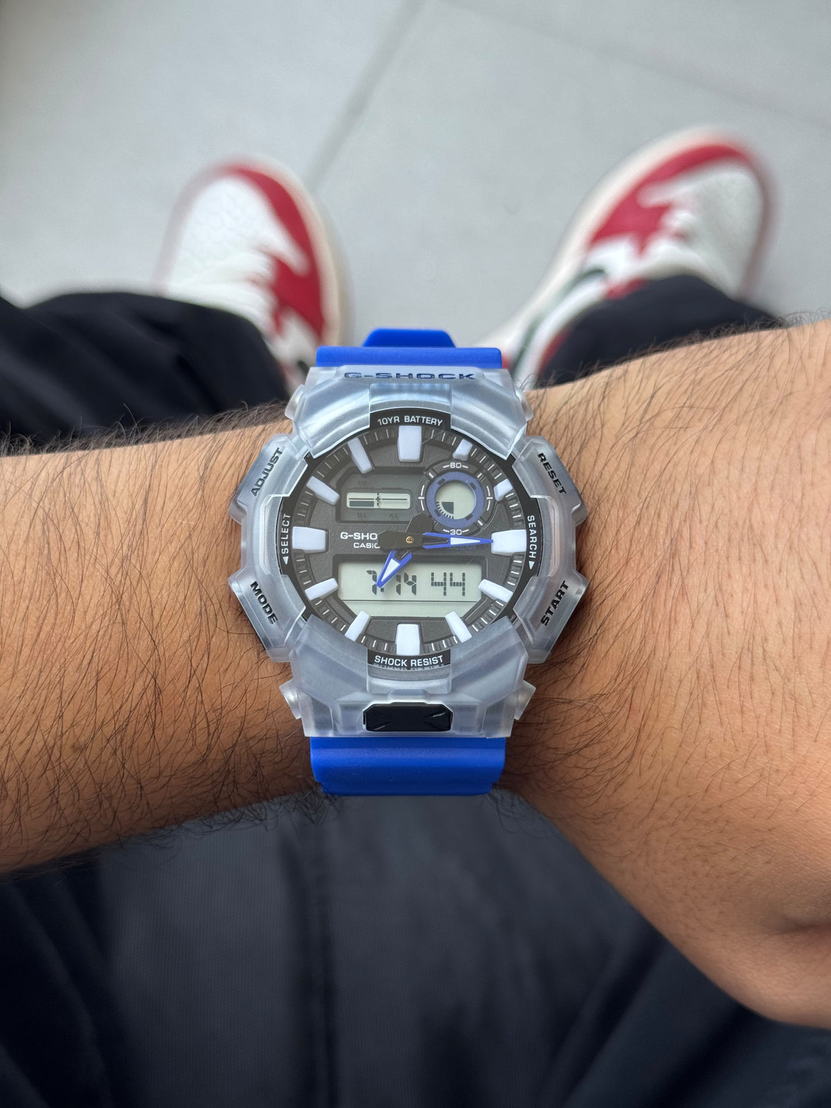 G-Shck GA-0105 Azul Tablero Negro - Blanco