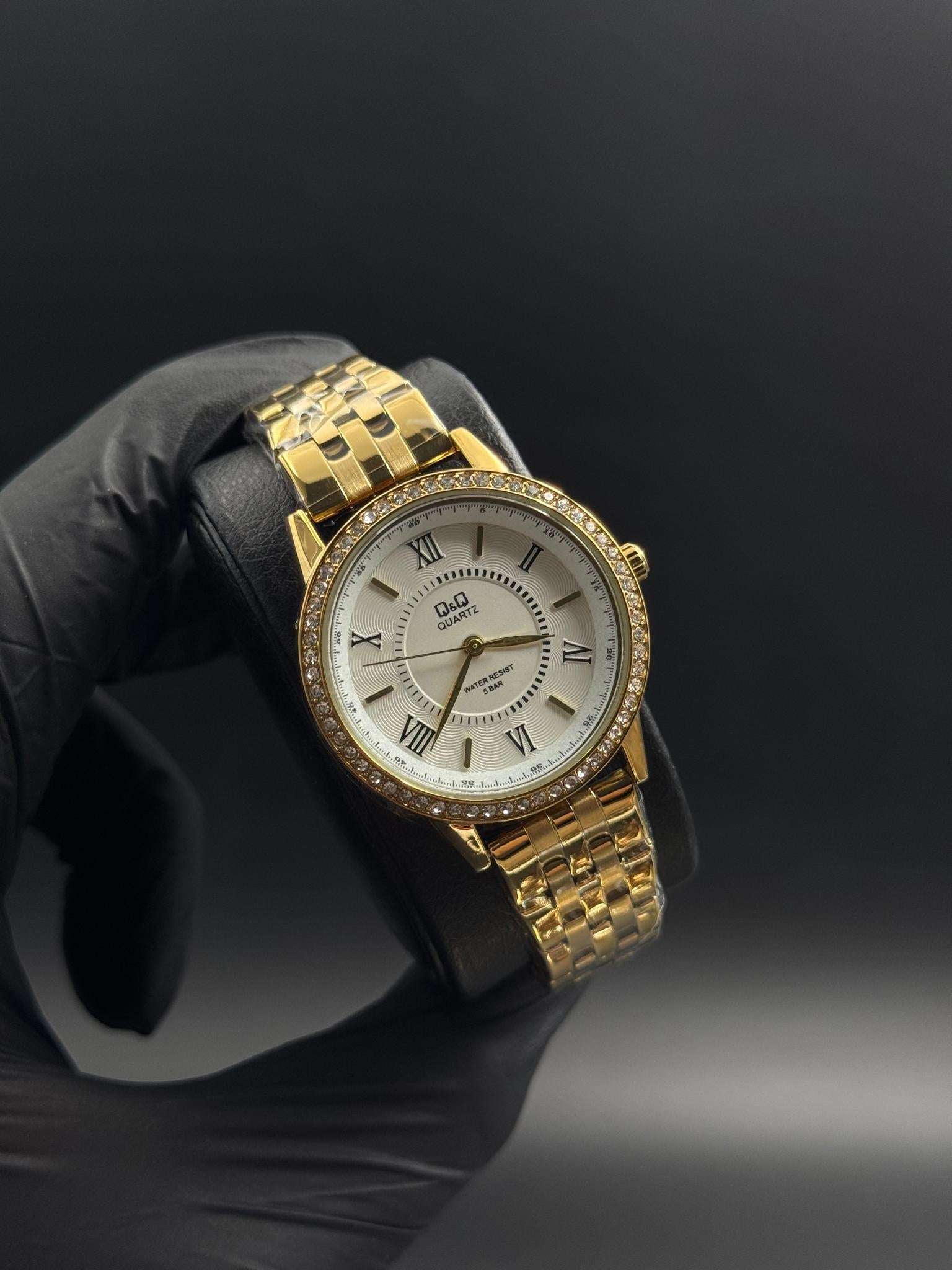 QYQ Mujer Roman Dorado Tablero Blanco