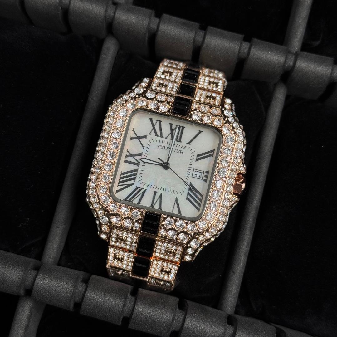 Crtr Santos Metal Circones Oro Rosa - Negro Tablero Blanco