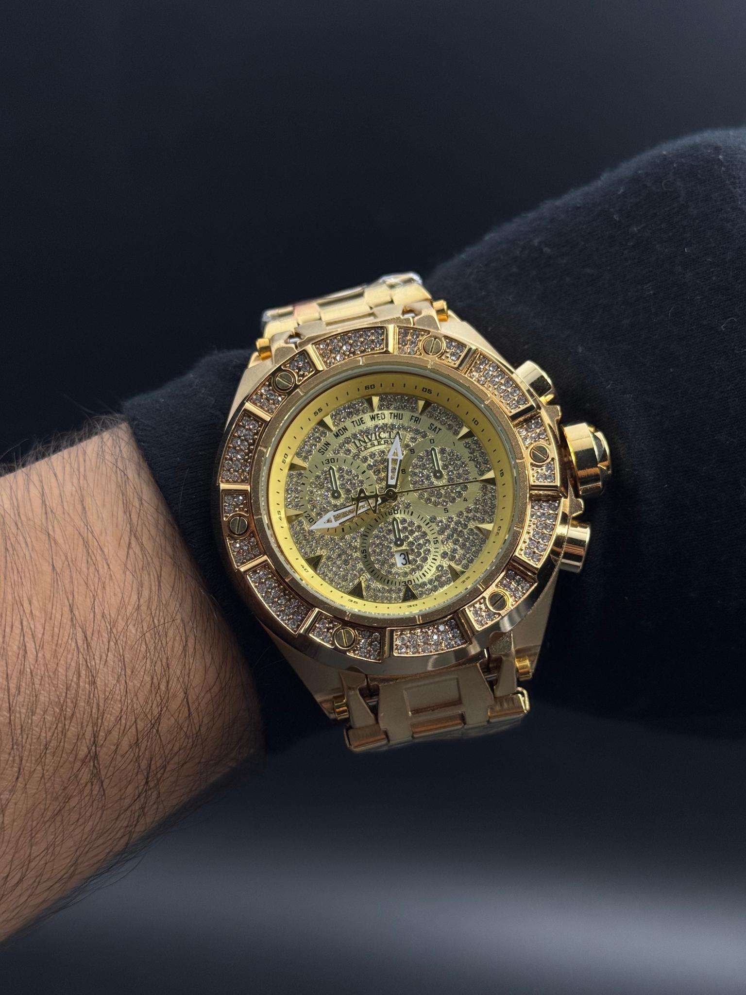 Invct Crono Circones Dorado Tablero Dorado