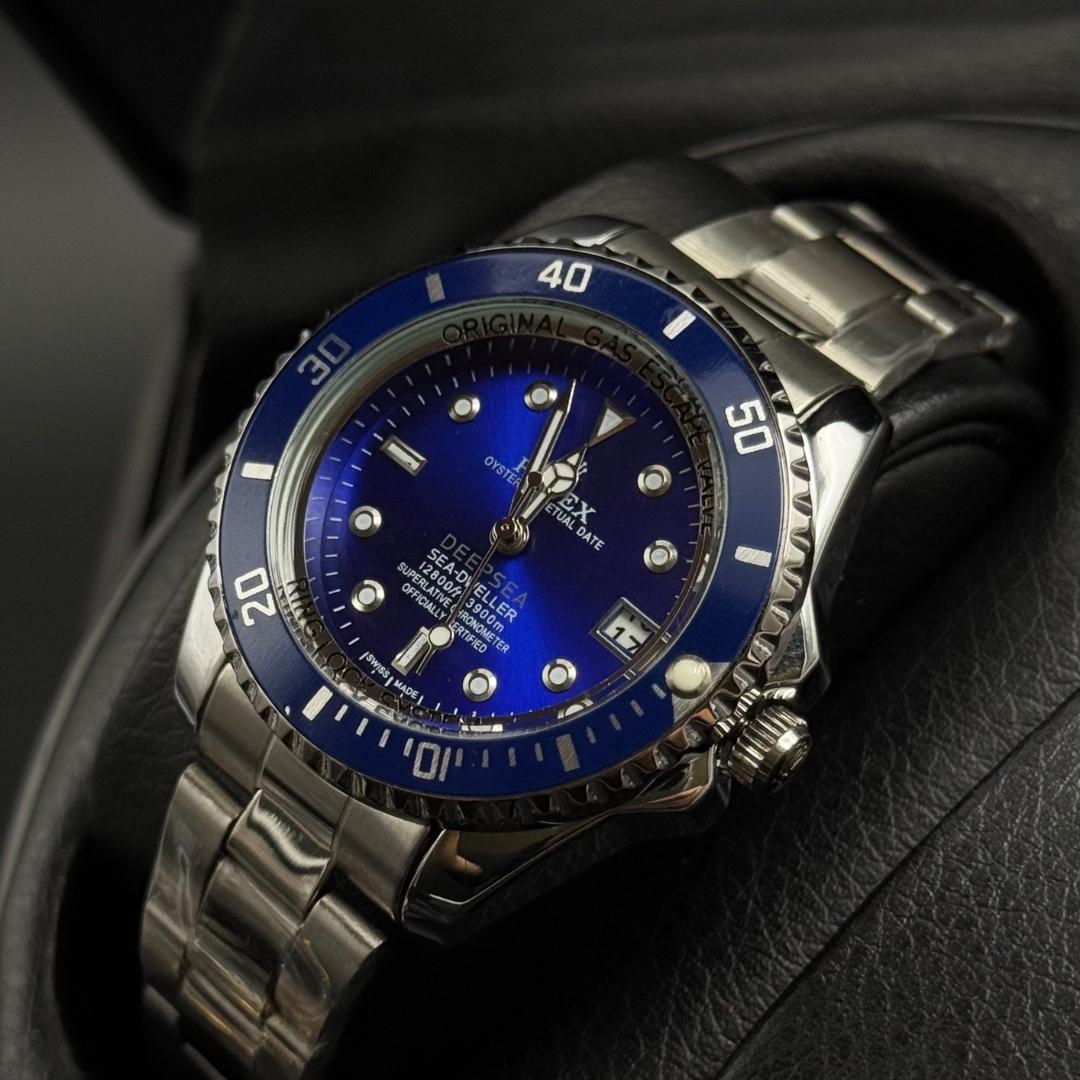Rlx Submariner Mujer Plateado Tablero Azul Visel Azul