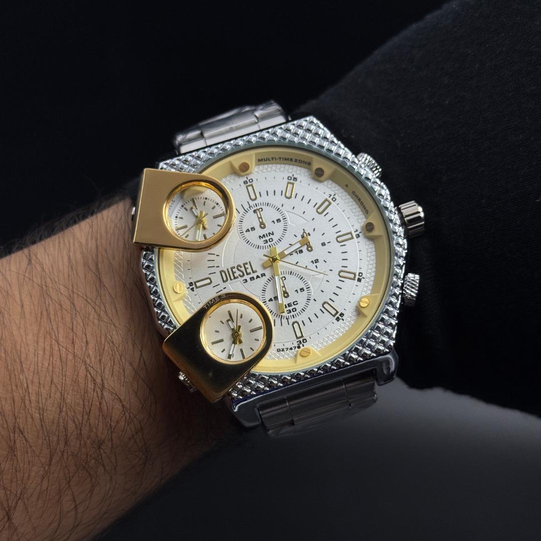 Dsl Triple Hora Plateado Tablero Blanco