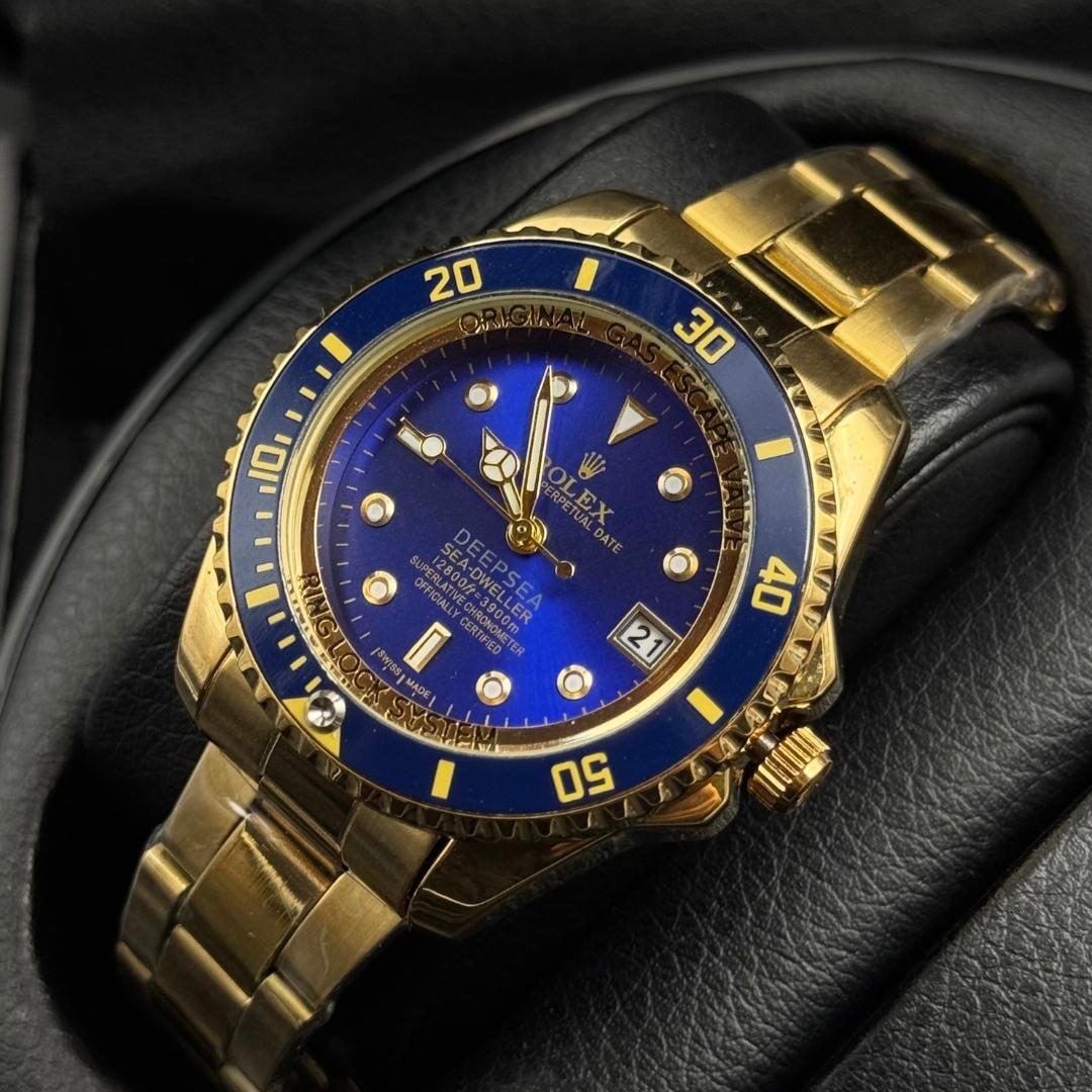 Rlx Submariner Mujer Dorado Tablero Azul Visel Azul