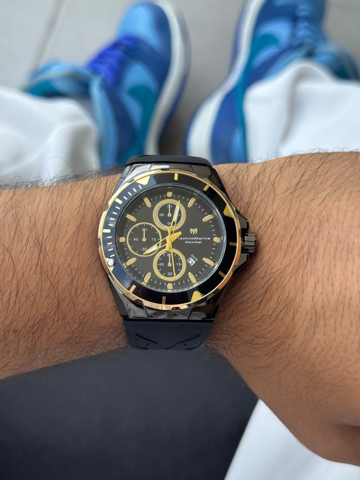 Tchmrn Cruise Chrono Goma Negra Tablero Negro