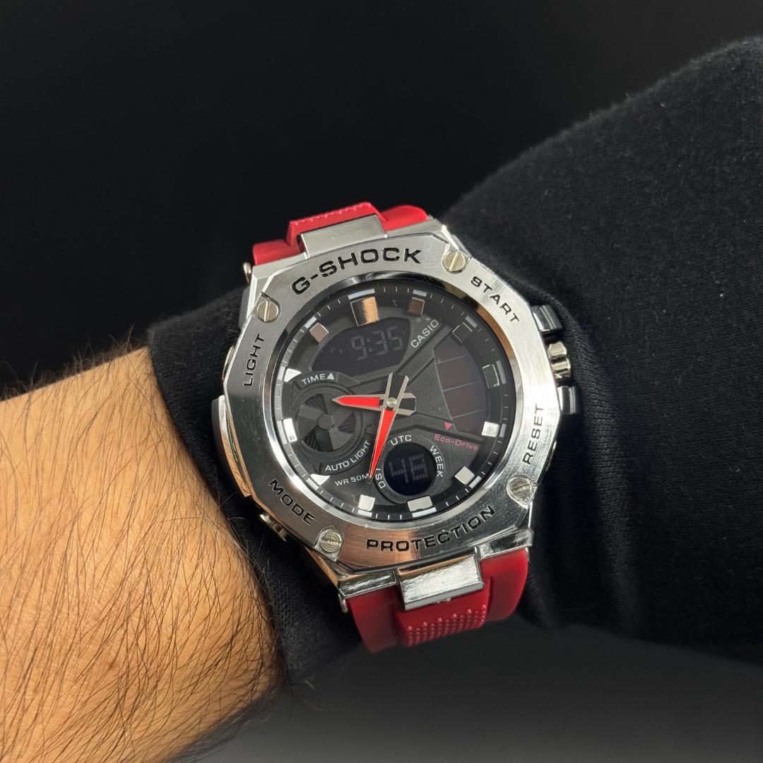 G-Shck Gravitymaster Rojo Tablero Negro-Plateado