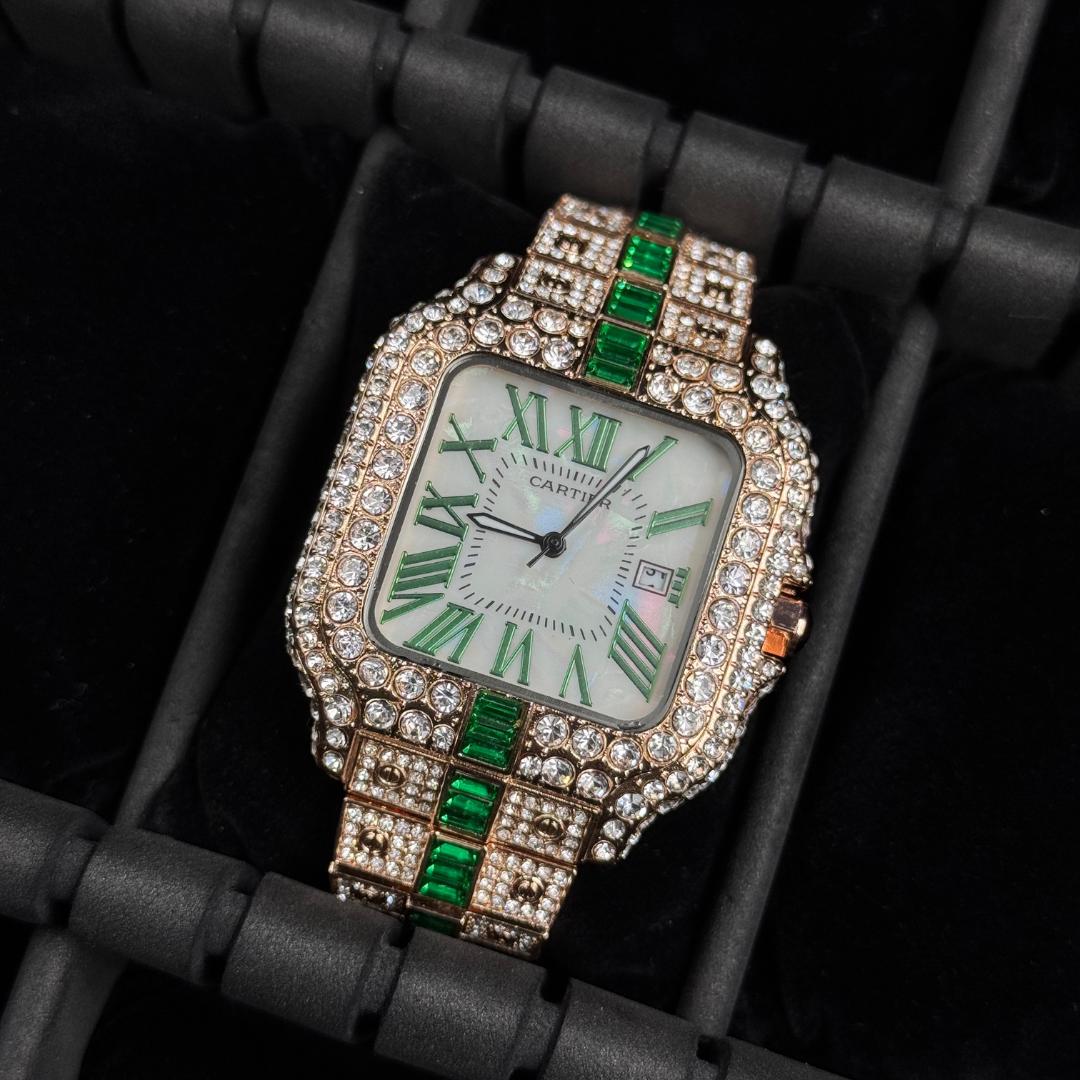 Crtr Santos Metal Circones Oro Rosa - Verde Tablero Blanco