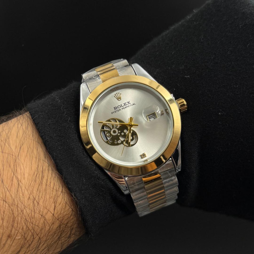 RLX Date Just 2540 Bicolor Dorado Tablero Plateado