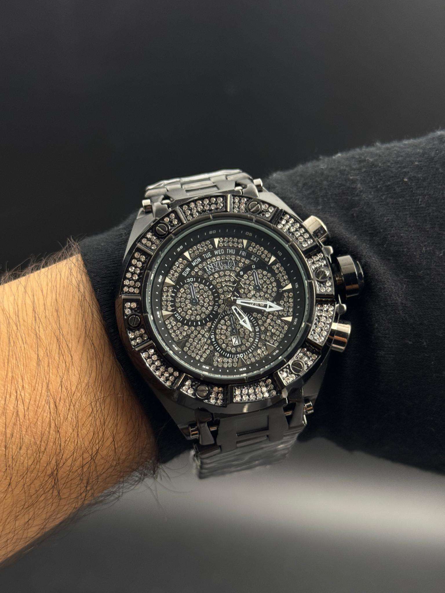 Invct Crono Circones Negro Tablero Negro