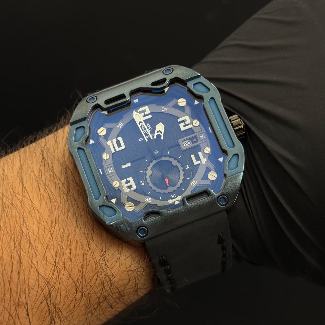 G-fx Cuadrado Cuero Azul Tablero Azul