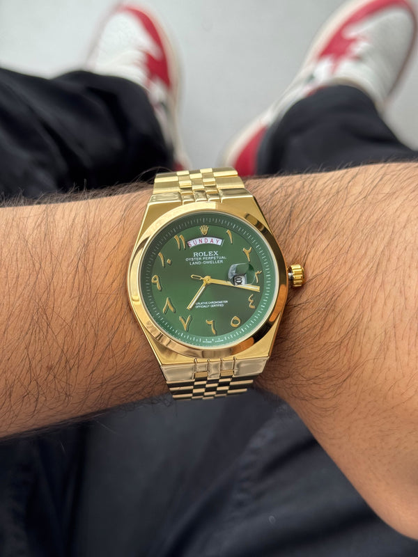 Rlx Lx Arabe Dorado Tablero Verde