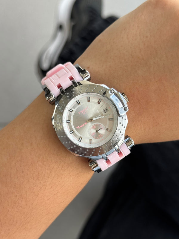 Tsst New Mujer Goma Rosa Tablero Plateado