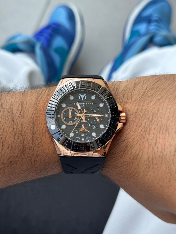 Tchmrn Cruise Black Goma Negra Tablero Negro Oro Rosa