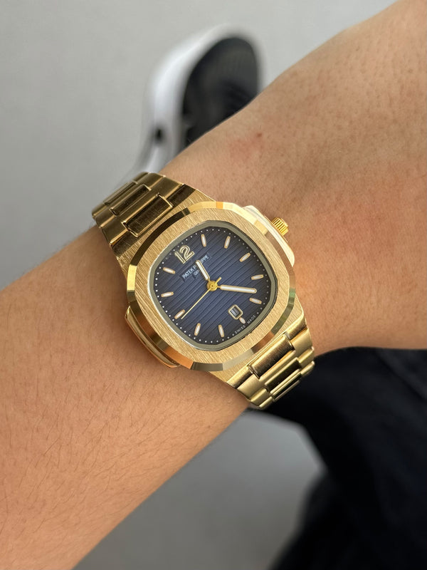 Ptk Mujer Dorado Tablero Azul Oscuro