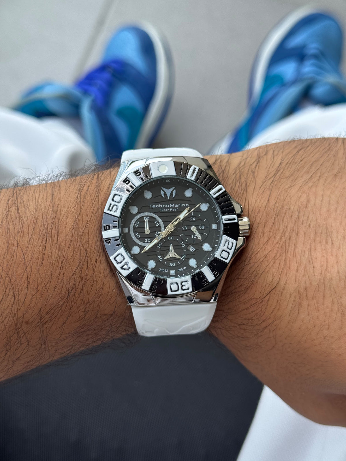 Tchmrn Cruise Black Goma Blanca Tablero Negro Blanco