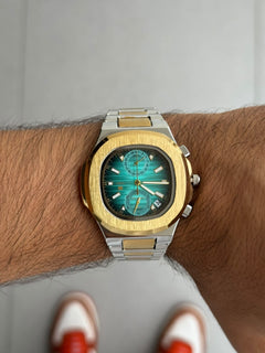 Ptk Crono Funcional  bicolor Dorado Tablero Tifanny
