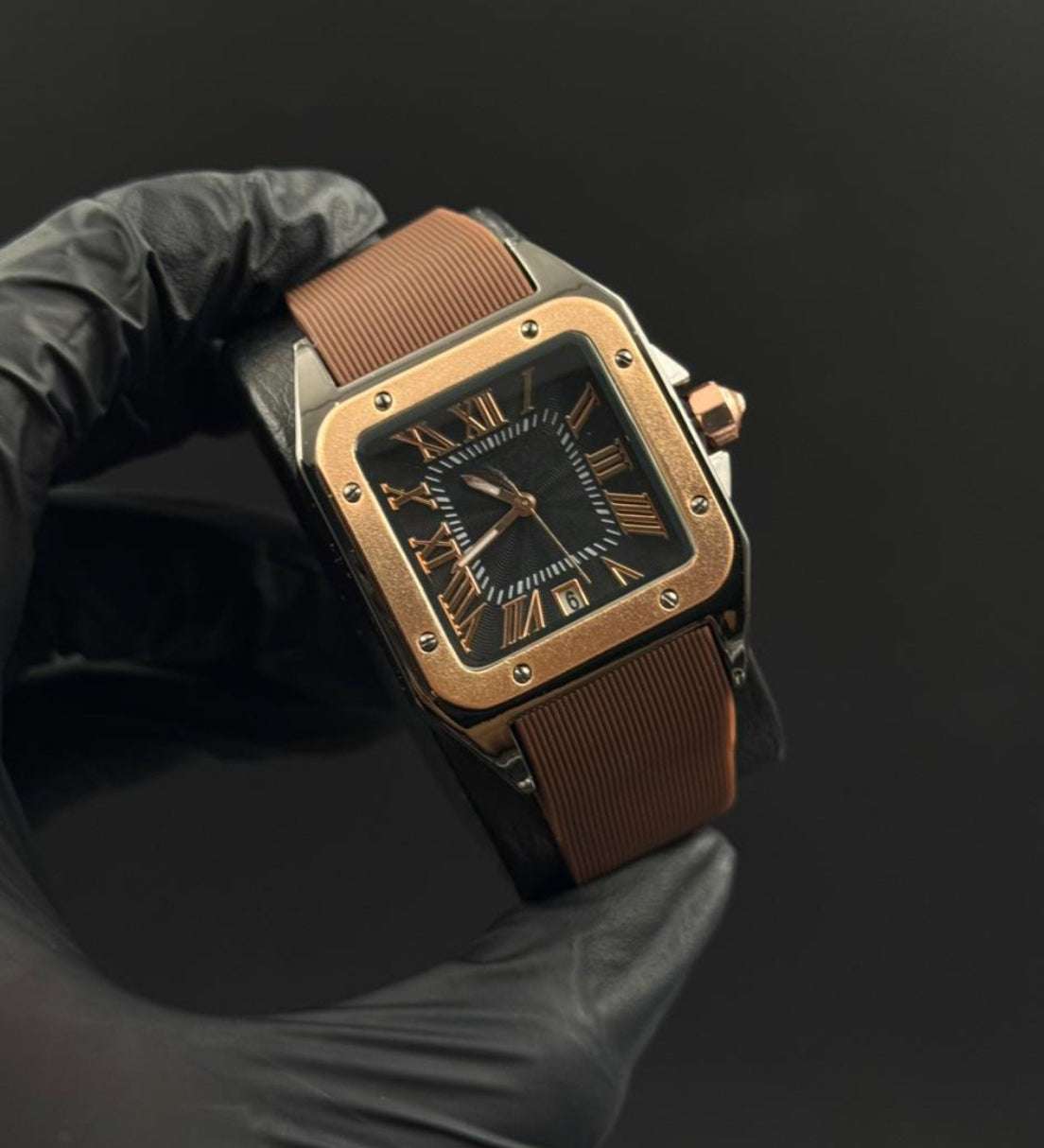 Crtr Mujer Santos New Goma Cafe Tablero Negro Oro rosa